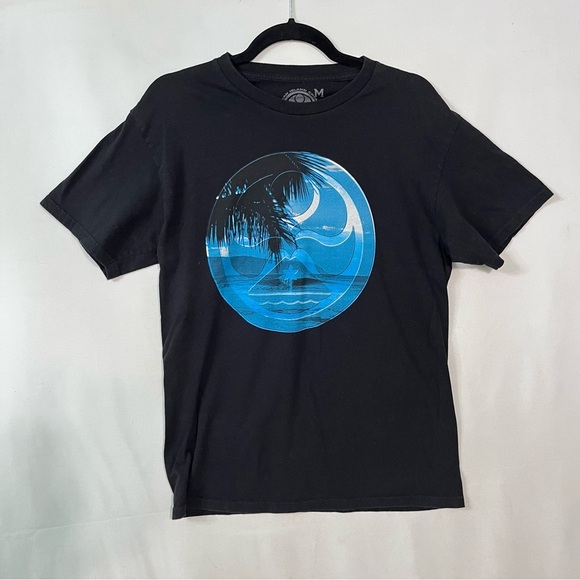 HIC Hawaiian Island Creations T shirt Medium Black blue Double sided Mens tee - Picture 7 of 7
